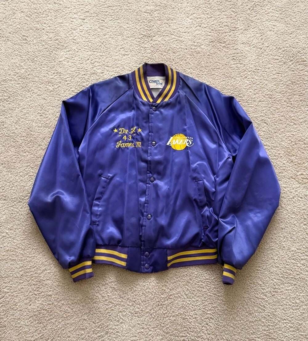 Vintage Chalk Line Los Angeles Lakers Satin Bomber Jacket